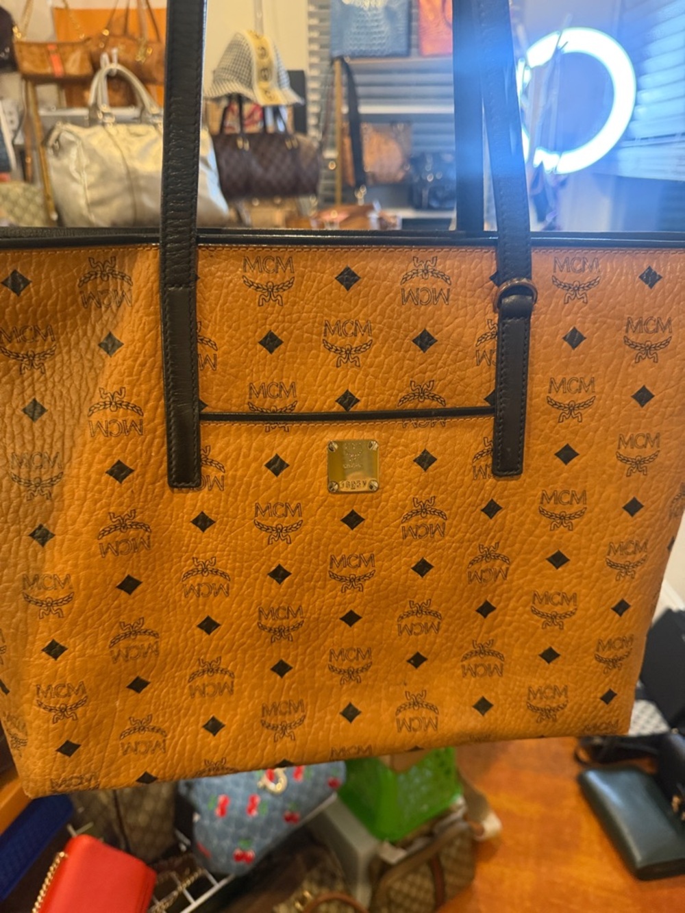 Authentic Mcm Tote Pre-loved Minor Wear